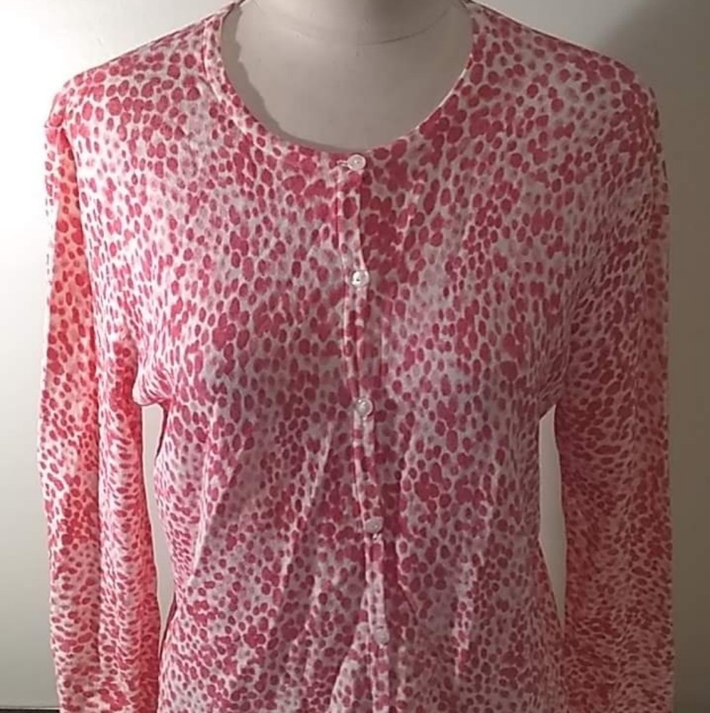❤️ Last Chance ❤️Talbot's Pink And White Cardigan